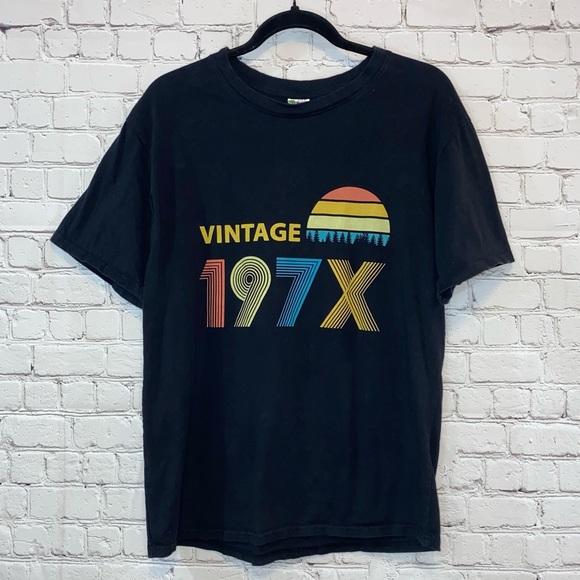 Merchize Tops - 🎓 Merchize Vintage 197X Black Short Sleeve Tee Shirt